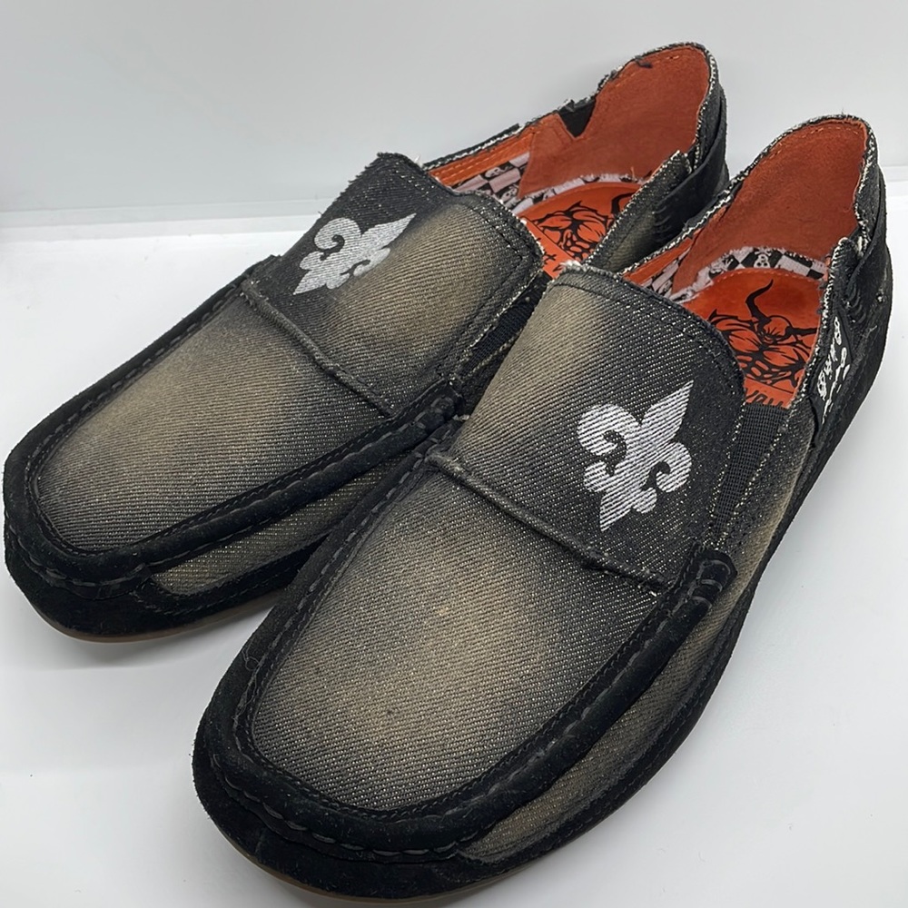 Robert Wayne Skull Flor De Lis Loafers 9